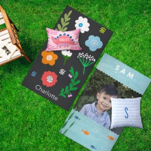 Personalised beach towels make it easy for everyone to know where to sit