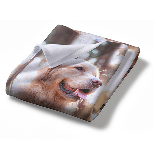 photo blanket with picture of a dog