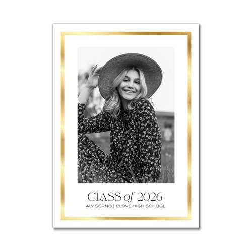 gold foil graduation thank you card